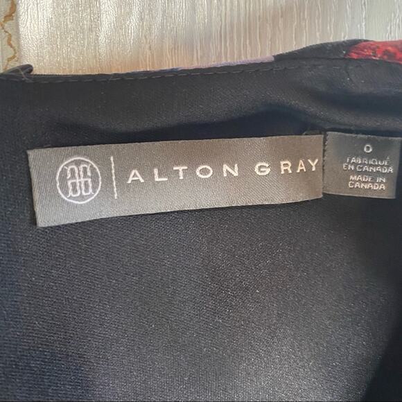 Alton Gray Women's Black Red Blue Floral Fitted Cocktail Sheath Dress Size 0 - Picture 4 of 11